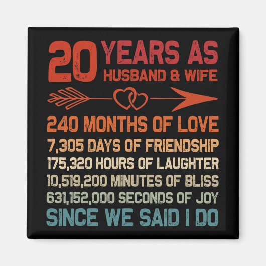 20 jaar als man & amp; vrouw 20e Jubileum Gi Magneet (Voorkant)