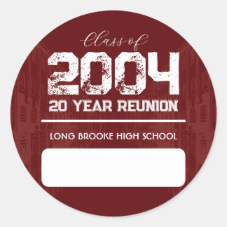 20 Jaar High School Reunion Blanco Naam Tag Sticke