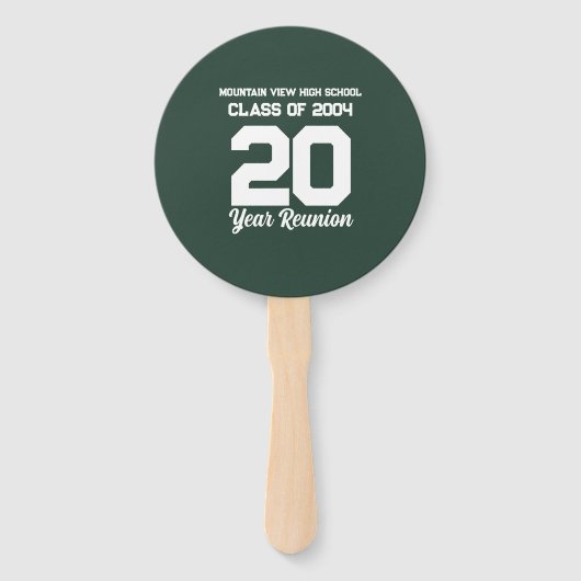 20 Jaar High School Reunion White Sportieve Tekst Handwaaier (Voorkant)