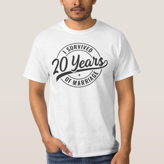 20 Jaar Huwelijk, grappig 20e Bruiloft Jubileum T-shirt (Voorkant)
