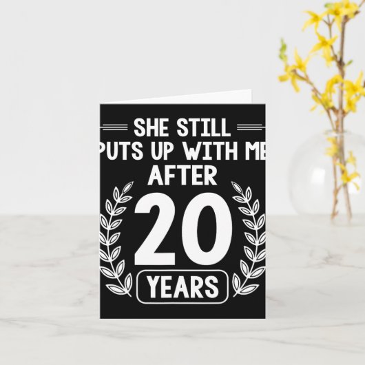 20 jaar huwelijk man grappig 20ste verjaardag kaart (Gele Bloem)