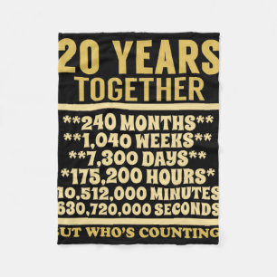 20 Jaar Jubileum T Shirt 20ste huwelijkscadeau Cou Fleece Deken