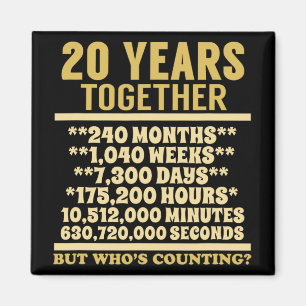 20 Jaar Jubileum T Shirt 20ste huwelijkscadeau Cou Magneet