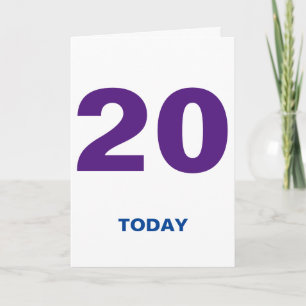 20 jaar oud 20 vandaag Happy Birthday Kaart