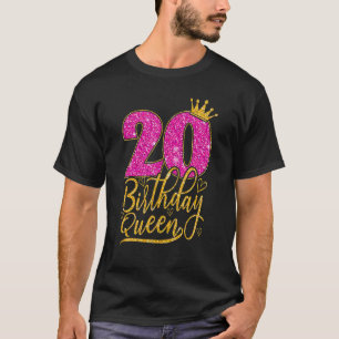20 Jaar Oud 20e Verjaardag Koningin Diamant Kroon T-shirt