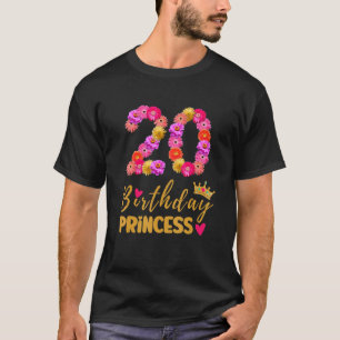20 Jaar Oud Verjaardag Prinses Bloem Zijn Mijn 20e T-shirt
