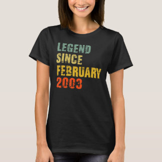 20 jaar oude 20e verjaardag Legende sinds 2 februa T-shirt