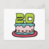20 jaar oude Birthday Cake Briefkaart (Voorkant)