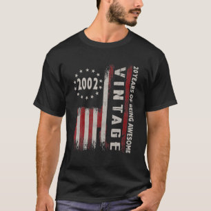 20 jaar oude Gift 2002 Amerikaanse vlag 20e T-shirt