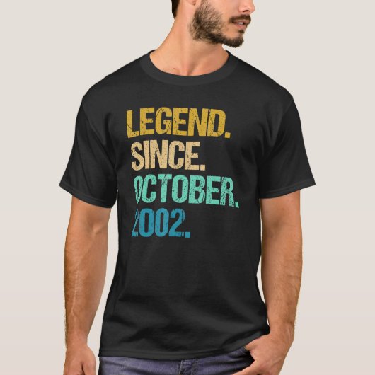 20 jaar oude leggende sinds oktober 2002 20e geboo t-shirt (Voorkant)