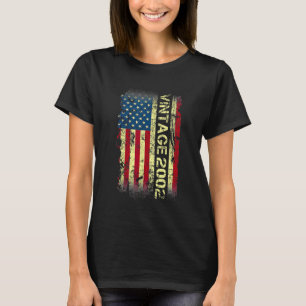 20 jaar oude Vintage 2002 Amerikaanse vlag 20e geb T-shirt