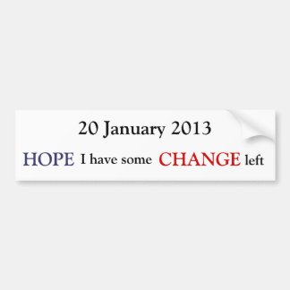20 januari 2013 bumpersticker