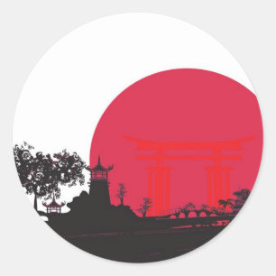20 Japanse ringzegels voor zonnesweduwen Ronde Sticker