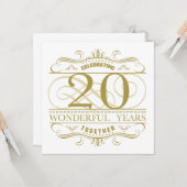 20-jarig jubileum vieren kaart (Voorkant / Achterkant in situ)