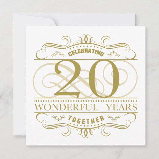 20-jarig jubileum vieren kaart (Voorkant)