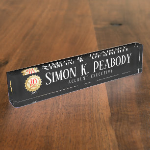 20-jarig jubileumnaambord voor Star-werknemers Naambordje