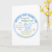 20 juni - Verjaardag Gemini Kaart (Gele Bloem)