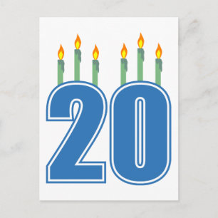 20 kaarsen (blauw/groen) briefkaart