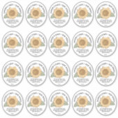 20 Klein Ovaal Honing Label met Zonnebloem (Voorkant)