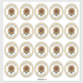 20 kleine pot Ovaal Zonnebloem Honing Labels (Vel)