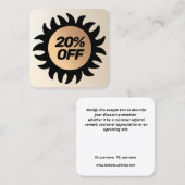 20% korting klant Coupon Square Business C Vierkante Visitekaartje (Voorkant / Achterkant)