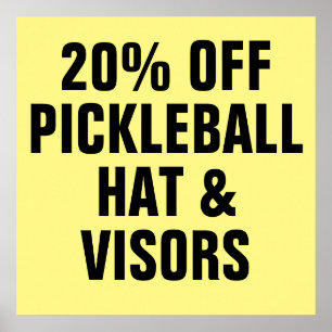 20% korting op Pickleball-Petten en bezoekers Poster