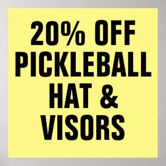 20% korting op Pickleball-Petten en bezoekers Poster
