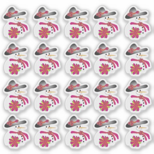 20 lieve kleine sneeuwpop Sticker (Voorkant)