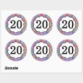 20 - Numéros Stickers Colorful (Feuille)