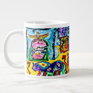 20 OZ—ABSTRACTE PAARSE BUFFEL EXTRA GROTE BEKER