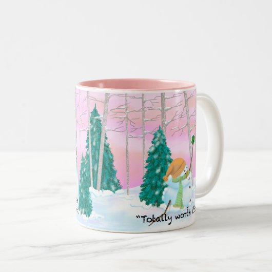 20 oz Snowmen en Coffee-mok Tweekleurige Koffiemok (Voorkant rechts)