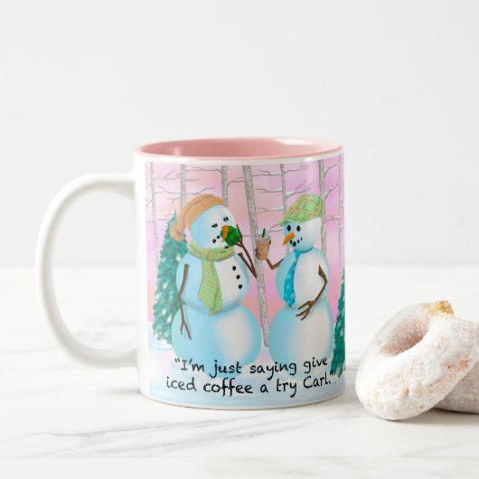 20 oz Snowmen et tasse de café (Avec donut)