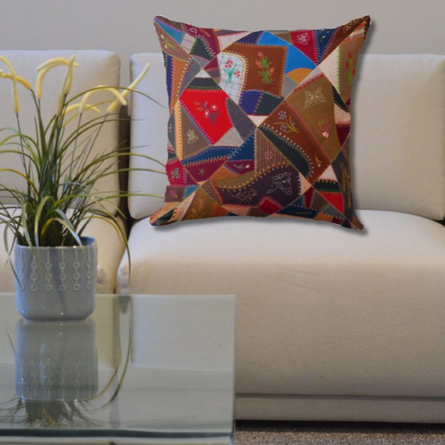 20" Patchwork Gek Quiltpatroon Elegant Kussen (Vintage pattern, contemporary elegance!)