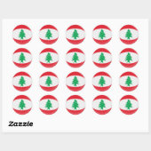 20 petits autocollants drapeau du Liban (Feuille)