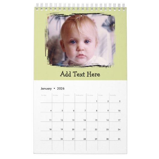 20 photo personalized text Calendar Kalender (Jan 2026)