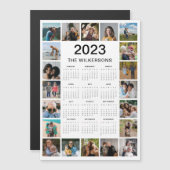 20 Photos Collage Calendrier Ajouter le nom Carte  (Devant / Derrière)