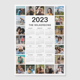 20 Photos Collage Calendrier Ajouter le nom Carte 