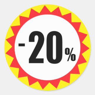 20 pour cent de la vente stickers rabais rouge bla