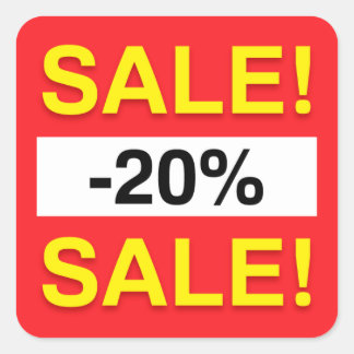 20 procent uitverkoop korting stickers