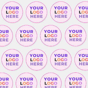 20 Promotionele Bedrijf Business Logo, Roze Brande Ronde Sticker