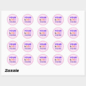 20 Promotionele Bedrijf Business Logo, Roze Brande Ronde Sticker (Vel)