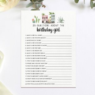 20 Questions sur la carte d'anniversaire pour fill