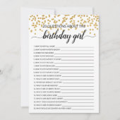 20 Questions sur la carte d'anniversaire pour fill (Devant)