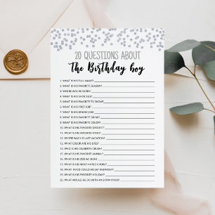20 Questions sur la carte d'anniversaire pour garç