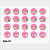 20 Roze voetgangers Ronde Sticker (Vel)
