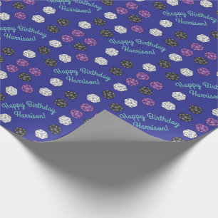 20 Sided Dice DND Games Kids Birthday Party Cadeaupapier