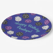 20 Sided Dice DND Games Kids Birthday Party Papieren Bordje (Gekanteld)