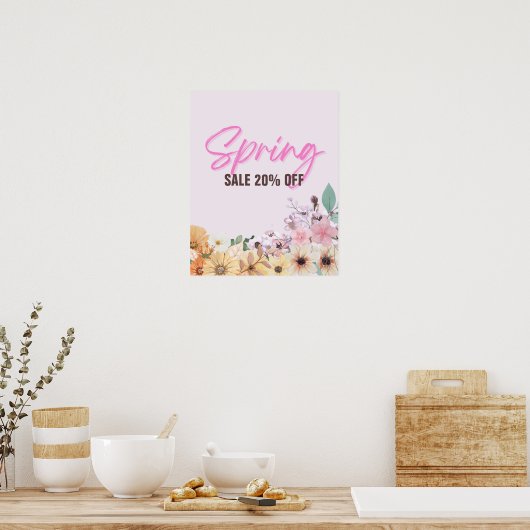 20% Signe de vente, Poster de vente de printemps,  (Cuisine)