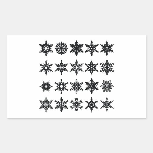 20 Snowflake Sticker Bundle, Flake Winter (Voorkant)