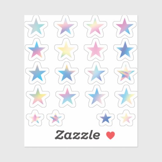 20 Sterren Pastel Regenboog Hologram Planner Sticker (Vel)